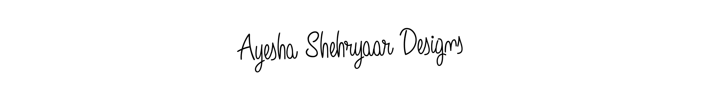 Check out images of Autograph of Ayesha Shehryaar Designs name. Actor Ayesha Shehryaar Designs Signature Style. Angelique-Rose-font-FFP is a professional sign style online. Ayesha Shehryaar Designs signature style 5 images and pictures png