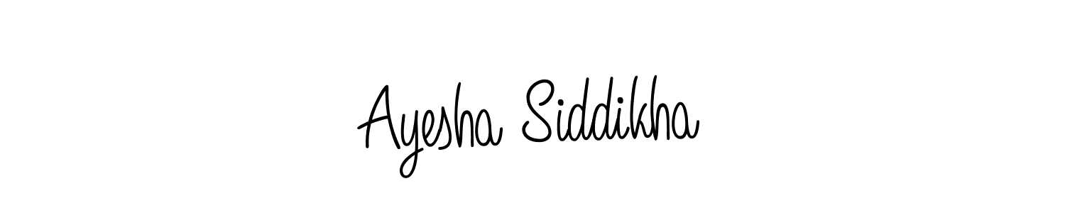 How to make Ayesha Siddikha name signature. Use Angelique-Rose-font-FFP style for creating short signs online. This is the latest handwritten sign. Ayesha Siddikha signature style 5 images and pictures png