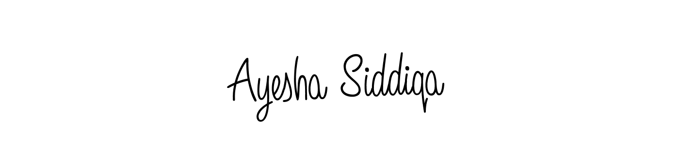 Make a beautiful signature design for name Ayesha Siddiqa. With this signature (Angelique-Rose-font-FFP) style, you can create a handwritten signature for free. Ayesha Siddiqa signature style 5 images and pictures png