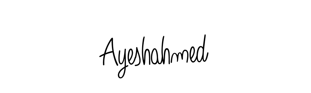 You should practise on your own different ways (Angelique-Rose-font-FFP) to write your name (Ayeshahmed) in signature. don't let someone else do it for you. Ayeshahmed signature style 5 images and pictures png