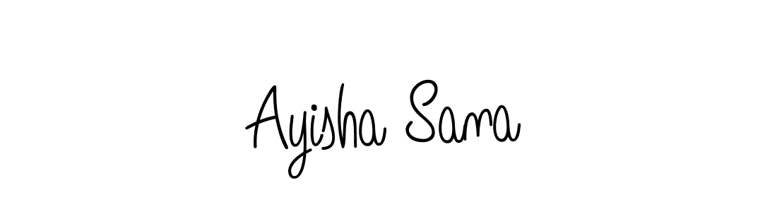 You should practise on your own different ways (Angelique-Rose-font-FFP) to write your name (Ayisha Sana) in signature. don't let someone else do it for you. Ayisha Sana signature style 5 images and pictures png