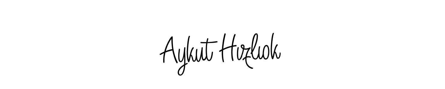 Make a beautiful signature design for name Aykut Hızlıok. With this signature (Angelique-Rose-font-FFP) style, you can create a handwritten signature for free. Aykut Hızlıok signature style 5 images and pictures png