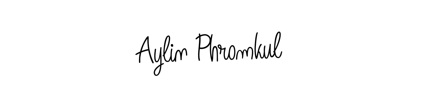 Make a beautiful signature design for name Aylin Phromkul. With this signature (Angelique-Rose-font-FFP) style, you can create a handwritten signature for free. Aylin Phromkul signature style 5 images and pictures png