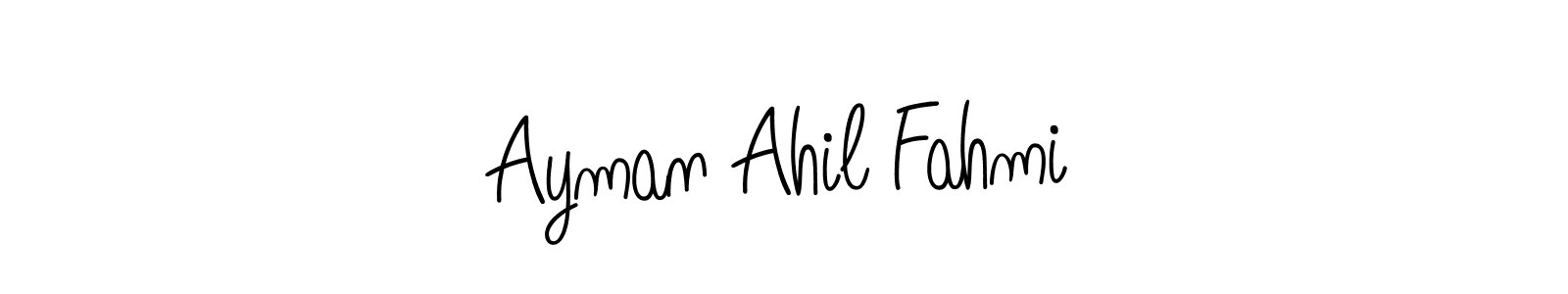 How to make Ayman Ahil Fahmi name signature. Use Angelique-Rose-font-FFP style for creating short signs online. This is the latest handwritten sign. Ayman Ahil Fahmi signature style 5 images and pictures png