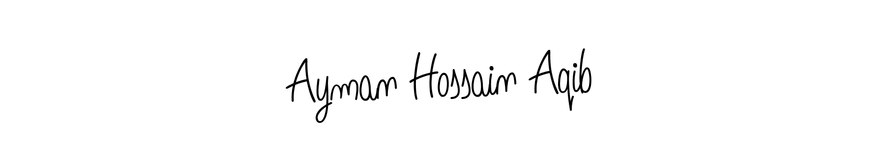 You should practise on your own different ways (Angelique-Rose-font-FFP) to write your name (Ayman Hossain Aqib) in signature. don't let someone else do it for you. Ayman Hossain Aqib signature style 5 images and pictures png