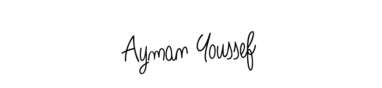 You should practise on your own different ways (Angelique-Rose-font-FFP) to write your name (Ayman Youssef) in signature. don't let someone else do it for you. Ayman Youssef signature style 5 images and pictures png