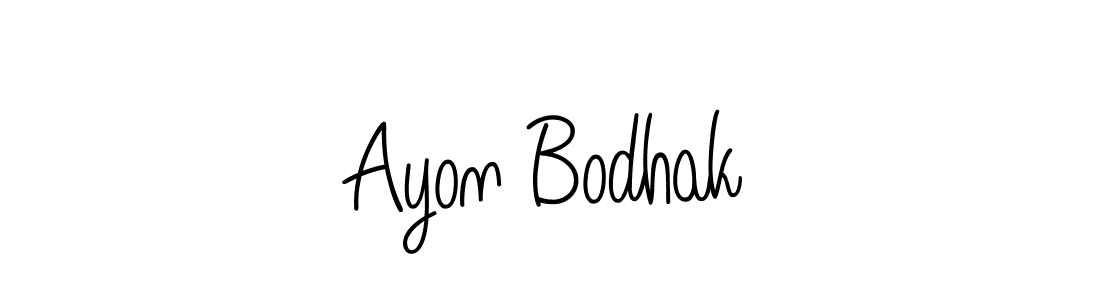 You should practise on your own different ways (Angelique-Rose-font-FFP) to write your name (Ayon Bodhak) in signature. don't let someone else do it for you. Ayon Bodhak signature style 5 images and pictures png