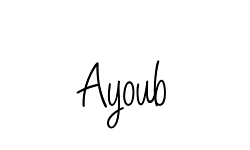 Design your own signature with our free online signature maker. With this signature software, you can create a handwritten (Angelique-Rose-font-FFP) signature for name Ayoub. Ayoub signature style 5 images and pictures png