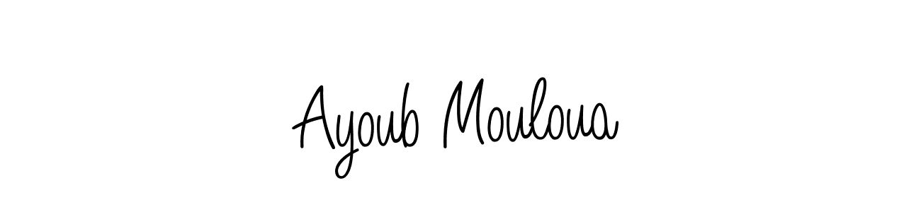 if you are searching for the best signature style for your name Ayoub Mouloua. so please give up your signature search. here we have designed multiple signature styles  using Angelique-Rose-font-FFP. Ayoub Mouloua signature style 5 images and pictures png