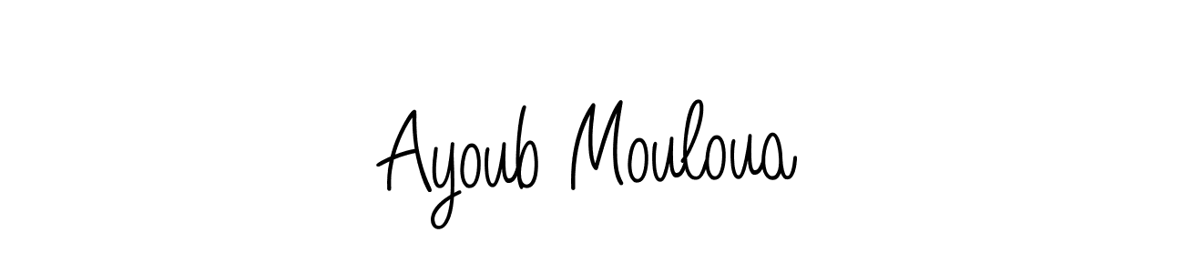 This is the best signature style for the Ayoub Mouloua name. Also you like these signature font (Angelique-Rose-font-FFP). Mix name signature. Ayoub Mouloua signature style 5 images and pictures png