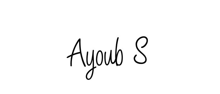 Make a beautiful signature design for name Ayoub S. With this signature (Angelique-Rose-font-FFP) style, you can create a handwritten signature for free. Ayoub S signature style 5 images and pictures png