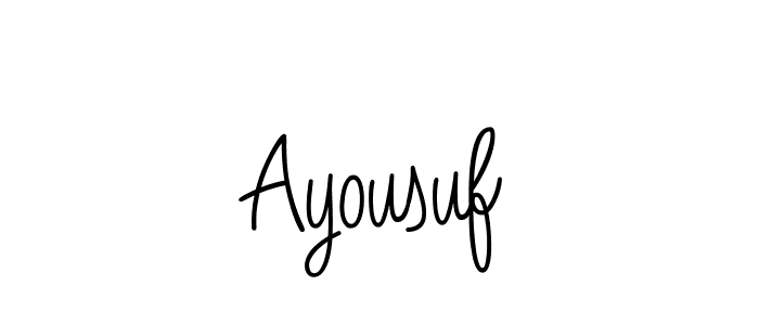 You should practise on your own different ways (Angelique-Rose-font-FFP) to write your name (Ayousuf) in signature. don't let someone else do it for you. Ayousuf signature style 5 images and pictures png