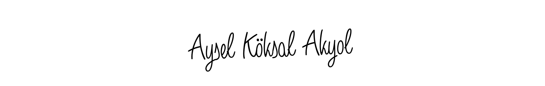 Aysel Köksal Akyol stylish signature style. Best Handwritten Sign (Angelique-Rose-font-FFP) for my name. Handwritten Signature Collection Ideas for my name Aysel Köksal Akyol. Aysel Köksal Akyol signature style 5 images and pictures png