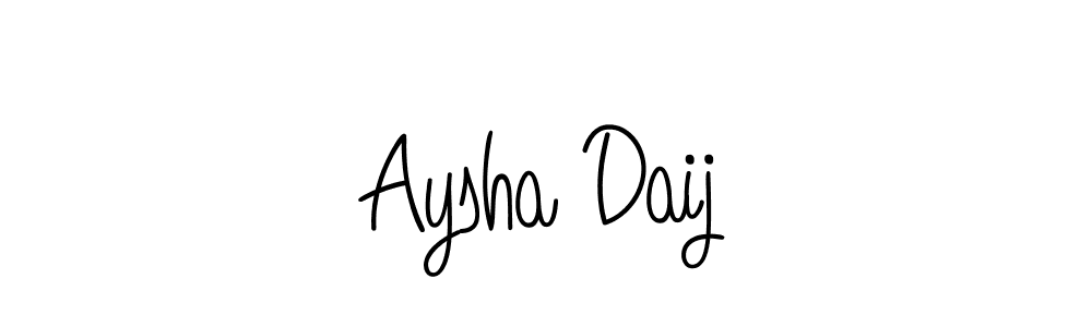 Use a signature maker to create a handwritten signature online. With this signature software, you can design (Angelique-Rose-font-FFP) your own signature for name Aysha Daij. Aysha Daij signature style 5 images and pictures png