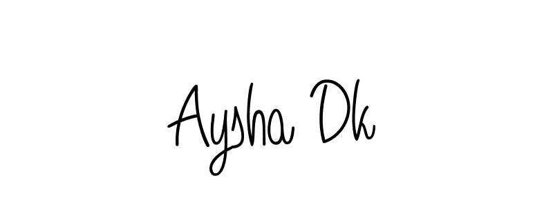 You should practise on your own different ways (Angelique-Rose-font-FFP) to write your name (Aysha Dk) in signature. don't let someone else do it for you. Aysha Dk signature style 5 images and pictures png