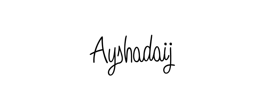 if you are searching for the best signature style for your name Ayshadaij. so please give up your signature search. here we have designed multiple signature styles  using Angelique-Rose-font-FFP. Ayshadaij signature style 5 images and pictures png