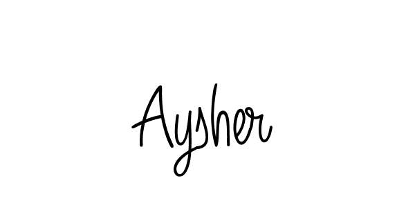 Aysher stylish signature style. Best Handwritten Sign (Angelique-Rose-font-FFP) for my name. Handwritten Signature Collection Ideas for my name Aysher. Aysher signature style 5 images and pictures png