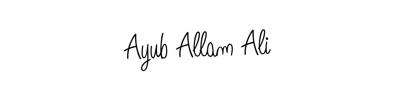 How to make Ayub Allam Ali name signature. Use Angelique-Rose-font-FFP style for creating short signs online. This is the latest handwritten sign. Ayub Allam Ali signature style 5 images and pictures png