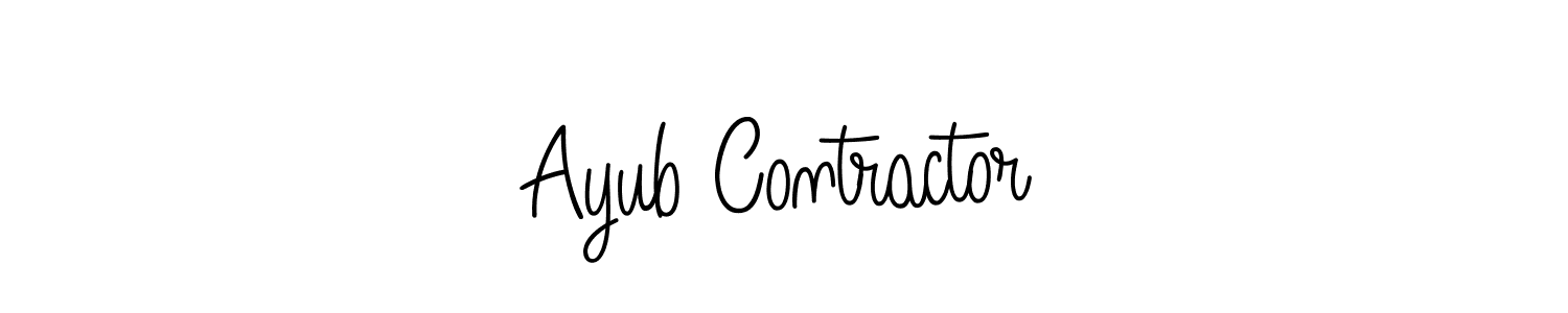 How to make Ayub Contractor signature? Angelique-Rose-font-FFP is a professional autograph style. Create handwritten signature for Ayub Contractor name. Ayub Contractor signature style 5 images and pictures png