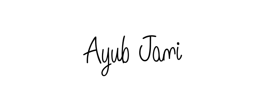 How to make Ayub Jani name signature. Use Angelique-Rose-font-FFP style for creating short signs online. This is the latest handwritten sign. Ayub Jani signature style 5 images and pictures png