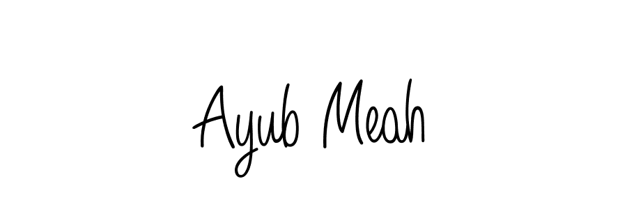 The best way (Angelique-Rose-font-FFP) to make a short signature is to pick only two or three words in your name. The name Ayub Meah include a total of six letters. For converting this name. Ayub Meah signature style 5 images and pictures png