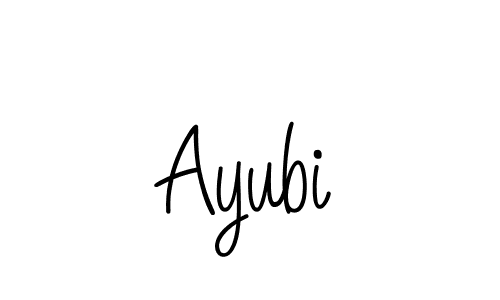 You should practise on your own different ways (Angelique-Rose-font-FFP) to write your name (Ayubi) in signature. don't let someone else do it for you. Ayubi signature style 5 images and pictures png