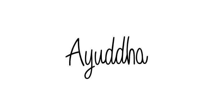 Use a signature maker to create a handwritten signature online. With this signature software, you can design (Angelique-Rose-font-FFP) your own signature for name Ayuddha. Ayuddha signature style 5 images and pictures png