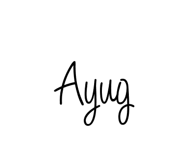 You should practise on your own different ways (Angelique-Rose-font-FFP) to write your name (Ayug) in signature. don't let someone else do it for you. Ayug signature style 5 images and pictures png