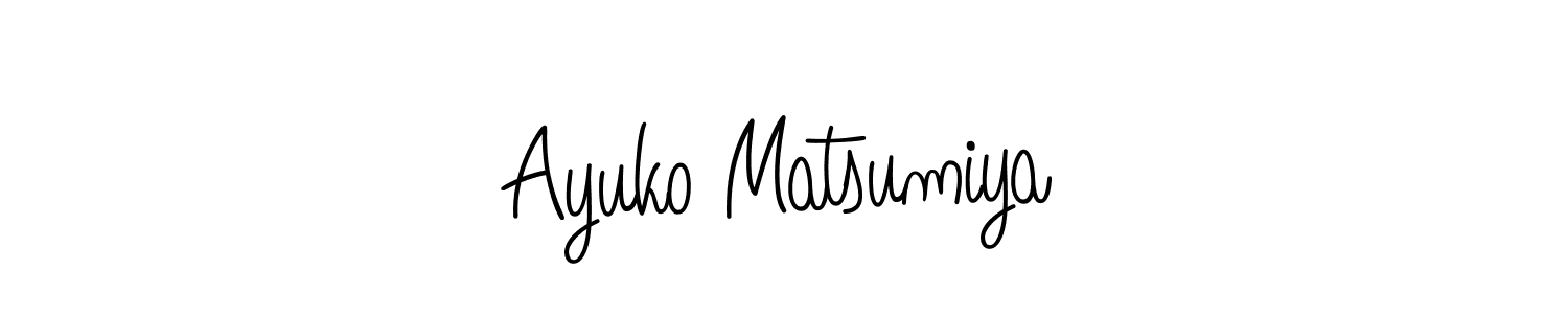 You should practise on your own different ways (Angelique-Rose-font-FFP) to write your name (Ayuko Matsumiya) in signature. don't let someone else do it for you. Ayuko Matsumiya signature style 5 images and pictures png