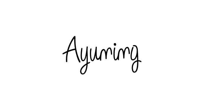 Create a beautiful signature design for name Ayuning. With this signature (Angelique-Rose-font-FFP) fonts, you can make a handwritten signature for free. Ayuning signature style 5 images and pictures png