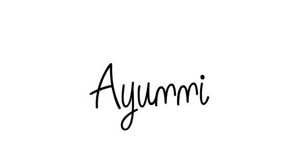 if you are searching for the best signature style for your name Ayunni. so please give up your signature search. here we have designed multiple signature styles  using Angelique-Rose-font-FFP. Ayunni signature style 5 images and pictures png
