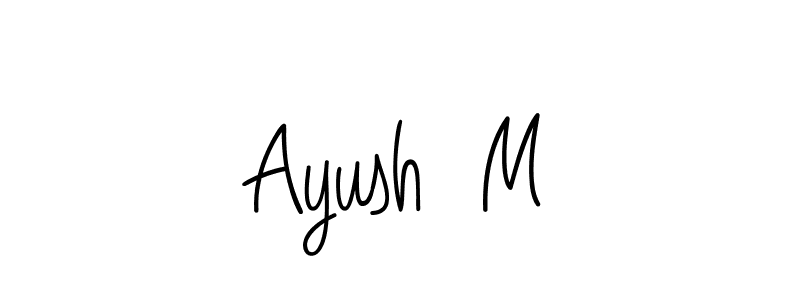 You should practise on your own different ways (Angelique-Rose-font-FFP) to write your name (Ayush  M) in signature. don't let someone else do it for you. Ayush  M signature style 5 images and pictures png