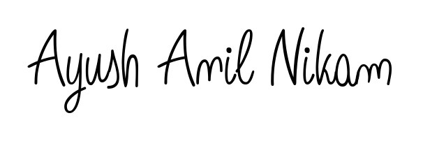 The Angelique-Rose-font-FFP handwriting style adds charm and authenticity to name Ayush Anil Nikam. A wonderful choice for personal thank-you notes. Ayush Anil Nikam signature style 5 images and pictures png