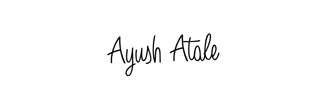 You should practise on your own different ways (Angelique-Rose-font-FFP) to write your name (Ayush Atale) in signature. don't let someone else do it for you. Ayush Atale signature style 5 images and pictures png
