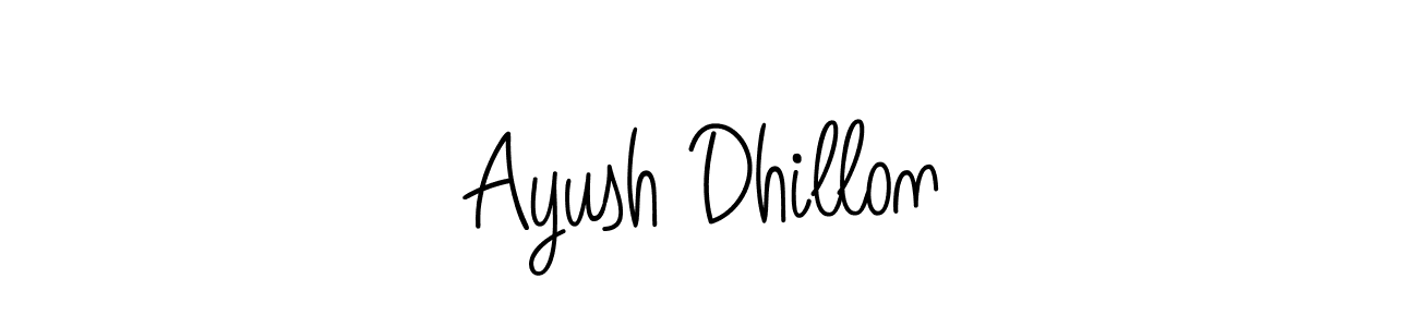 Use a signature maker to create a handwritten signature online. With this signature software, you can design (Angelique-Rose-font-FFP) your own signature for name Ayush Dhillon. Ayush Dhillon signature style 5 images and pictures png