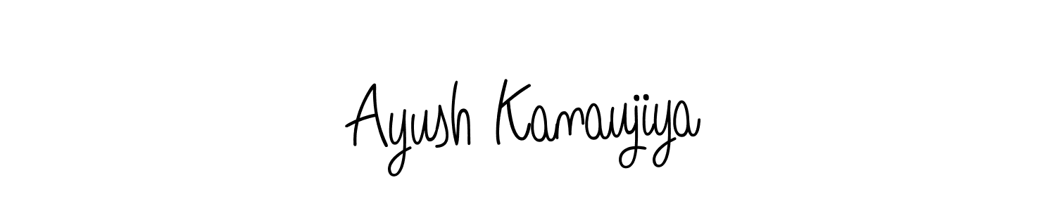 Create a beautiful signature design for name Ayush Kanaujiya. With this signature (Angelique-Rose-font-FFP) fonts, you can make a handwritten signature for free. Ayush Kanaujiya signature style 5 images and pictures png