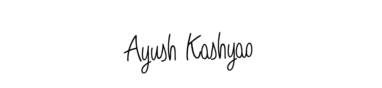 You should practise on your own different ways (Angelique-Rose-font-FFP) to write your name (Ayush Kashyao) in signature. don't let someone else do it for you. Ayush Kashyao signature style 5 images and pictures png