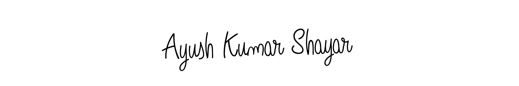 Create a beautiful signature design for name Ayush Kumar Shayar. With this signature (Angelique-Rose-font-FFP) fonts, you can make a handwritten signature for free. Ayush Kumar Shayar signature style 5 images and pictures png