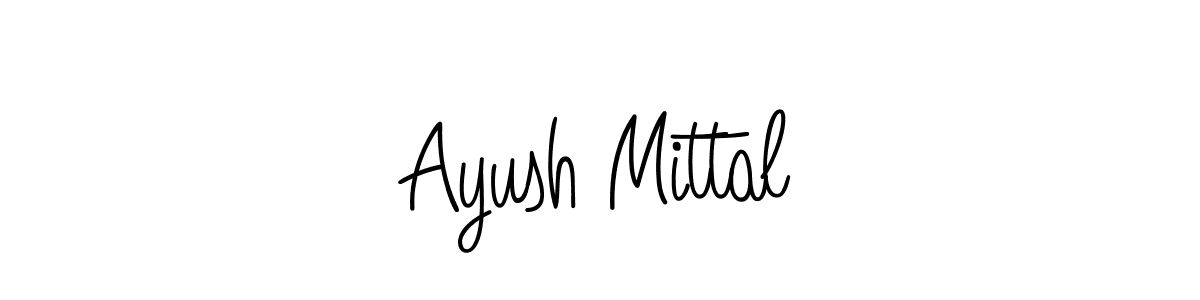The best way (Angelique-Rose-font-FFP) to make a short signature is to pick only two or three words in your name. The name Ayush Mittal include a total of six letters. For converting this name. Ayush Mittal signature style 5 images and pictures png