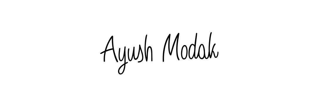 The best way (Angelique-Rose-font-FFP) to make a short signature is to pick only two or three words in your name. The name Ayush Modak include a total of six letters. For converting this name. Ayush Modak signature style 5 images and pictures png