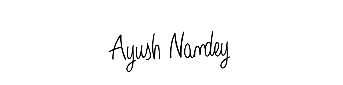 How to make Ayush Nandey name signature. Use Angelique-Rose-font-FFP style for creating short signs online. This is the latest handwritten sign. Ayush Nandey signature style 5 images and pictures png