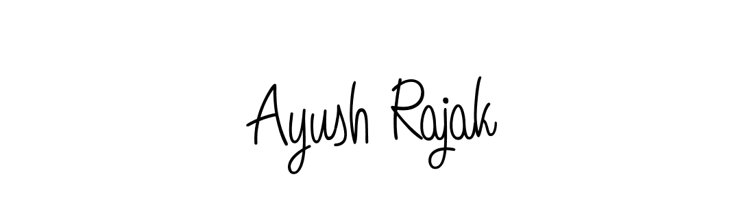 You should practise on your own different ways (Angelique-Rose-font-FFP) to write your name (Ayush Rajak) in signature. don't let someone else do it for you. Ayush Rajak signature style 5 images and pictures png