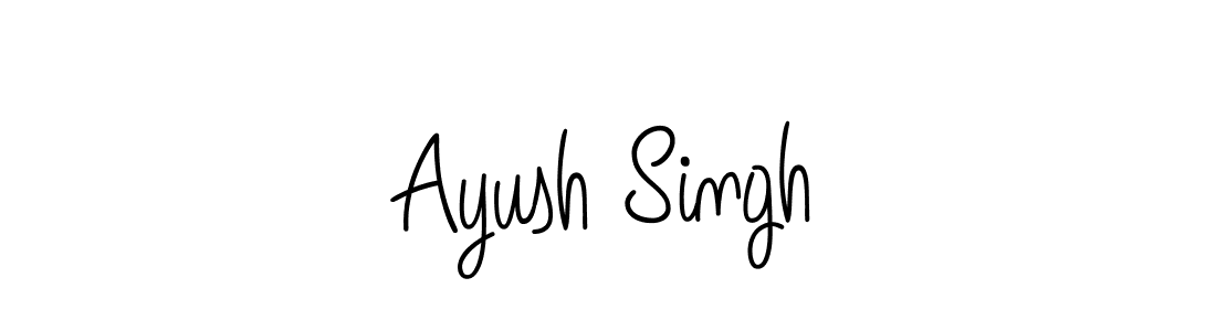 The best way (Angelique-Rose-font-FFP) to make a short signature is to pick only two or three words in your name. The name Ayush Singh include a total of six letters. For converting this name. Ayush Singh signature style 5 images and pictures png