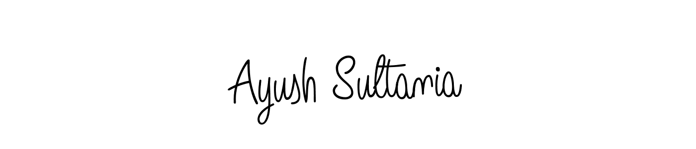 You should practise on your own different ways (Angelique-Rose-font-FFP) to write your name (Ayush Sultania) in signature. don't let someone else do it for you. Ayush Sultania signature style 5 images and pictures png