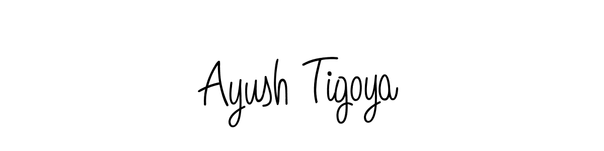 Ayush Tigoya stylish signature style. Best Handwritten Sign (Angelique-Rose-font-FFP) for my name. Handwritten Signature Collection Ideas for my name Ayush Tigoya. Ayush Tigoya signature style 5 images and pictures png