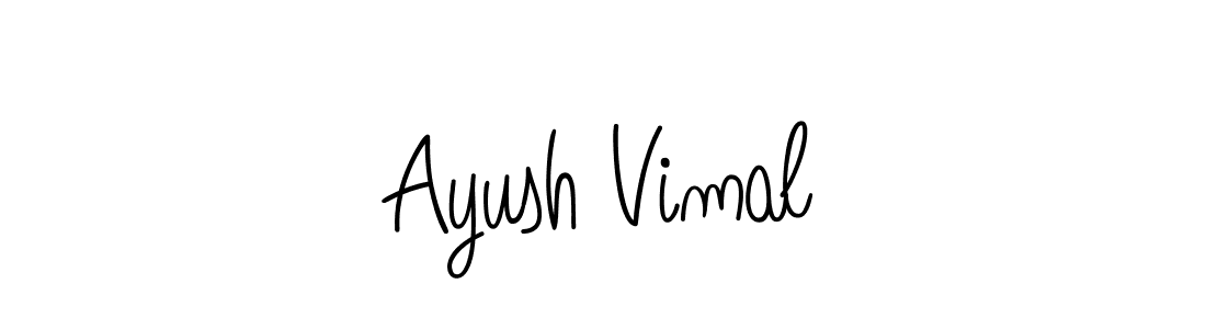 The best way (Angelique-Rose-font-FFP) to make a short signature is to pick only two or three words in your name. The name Ayush Vimal include a total of six letters. For converting this name. Ayush Vimal signature style 5 images and pictures png