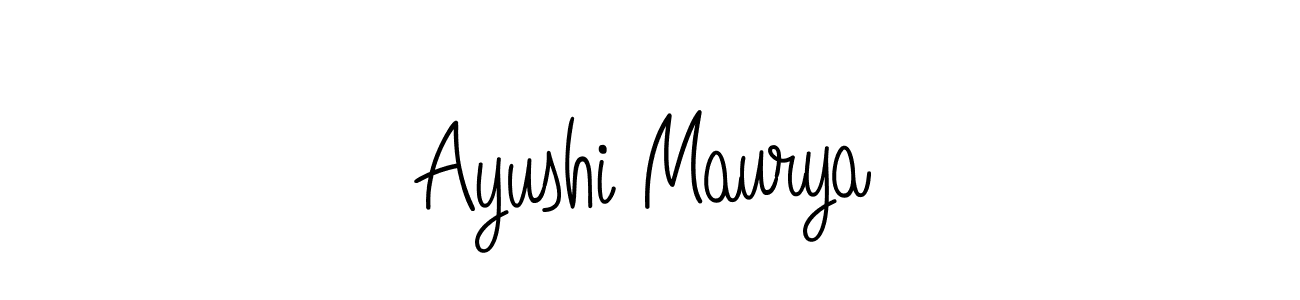 Use a signature maker to create a handwritten signature online. With this signature software, you can design (Angelique-Rose-font-FFP) your own signature for name Ayushi Maurya. Ayushi Maurya signature style 5 images and pictures png