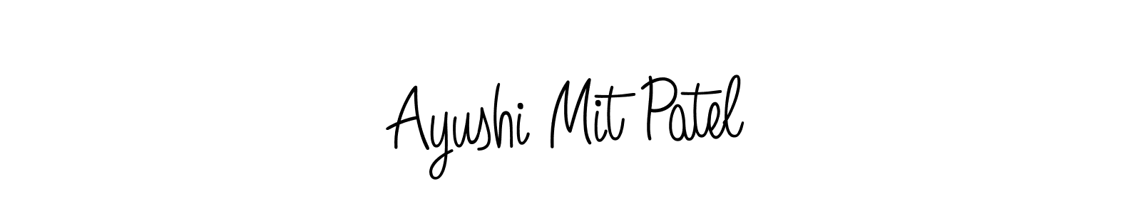 Create a beautiful signature design for name Ayushi Mit Patel. With this signature (Angelique-Rose-font-FFP) fonts, you can make a handwritten signature for free. Ayushi Mit Patel signature style 5 images and pictures png