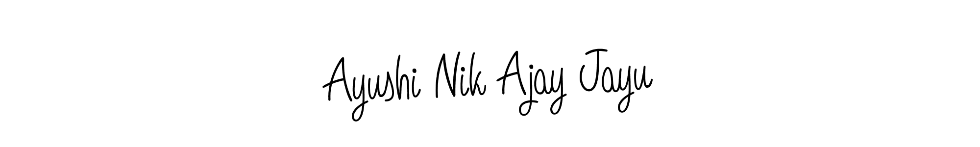 Ayushi Nik Ajay Jayu stylish signature style. Best Handwritten Sign (Angelique-Rose-font-FFP) for my name. Handwritten Signature Collection Ideas for my name Ayushi Nik Ajay Jayu. Ayushi Nik Ajay Jayu signature style 5 images and pictures png
