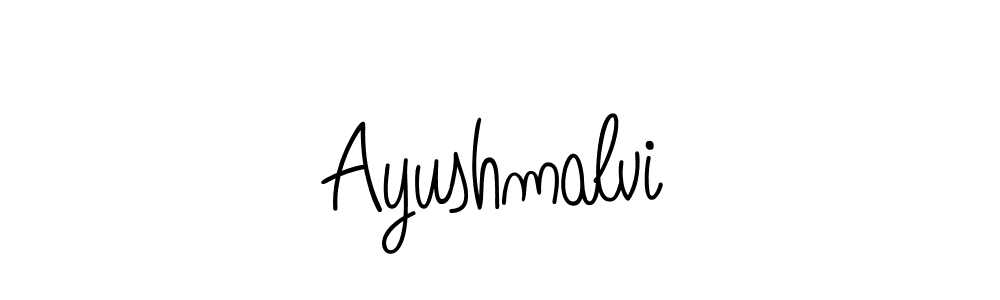 You should practise on your own different ways (Angelique-Rose-font-FFP) to write your name (Ayushmalvi) in signature. don't let someone else do it for you. Ayushmalvi signature style 5 images and pictures png